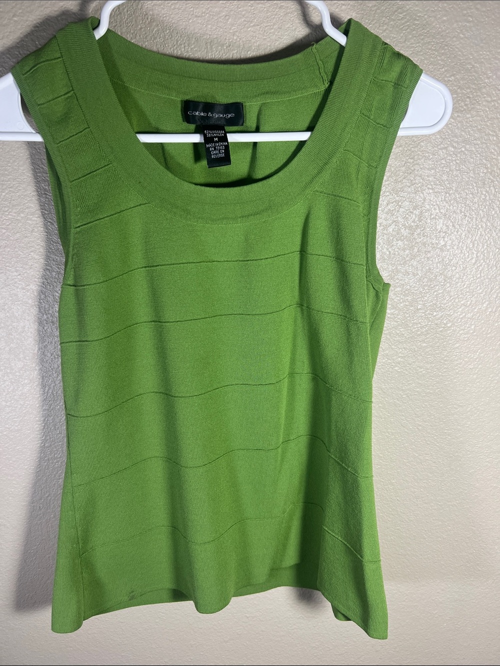 Cable & Gauge Lime Green Sleeveless Knit Tank